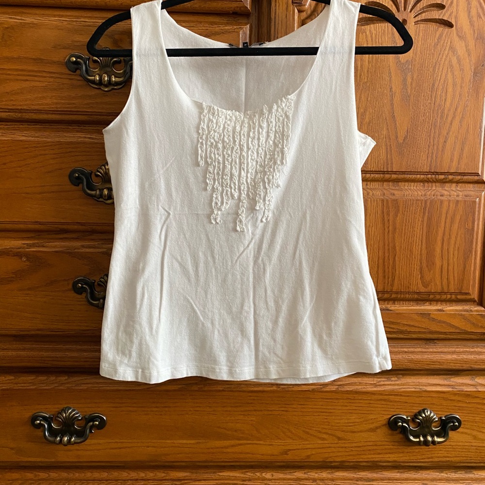 NIC+ZOE White Textured Tank Top